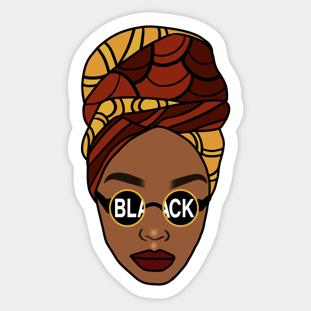 Afro, Black Queen, Proud African Woman, Melanin Sticker by dukito